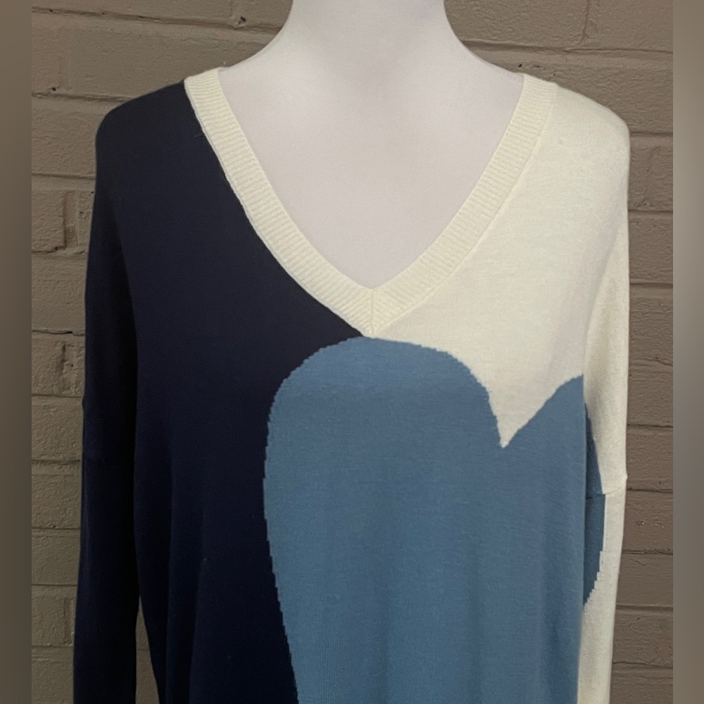 Laurie Felt Heart Design Knit Sweater M View 3